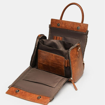 PU Leather Tote Bag with Detachable Shoulder Strap