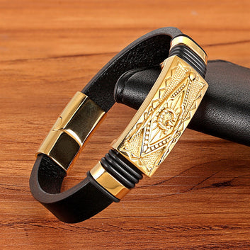 Scorpion Leather Woven Bracelet Men
