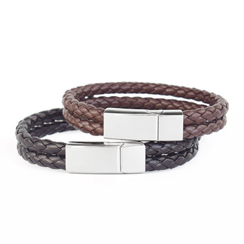 Woven Leather Bracelet for Men
