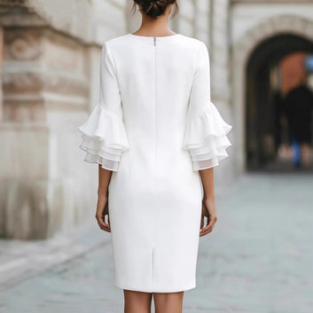 Elegant Ruffle Sleeve Bodycon Dress